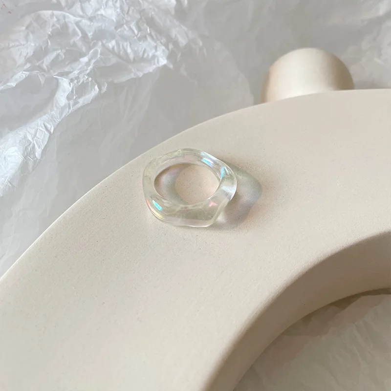 Wholesale Simple Resin Ring Ins Style Candy Color Ring  Hot Selling Students Cute Ring