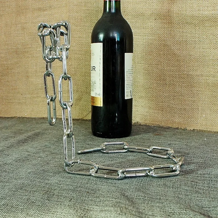 Suspended Chain Red Wine Rack Hanging Metal Wine Holder Wine Bottle Stand rack Restaurant Decoration Bar Ornament