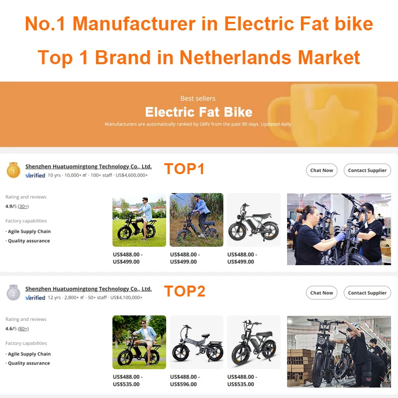 Electric Fatbikes for Adults in EU USA Warehouse Electric Fat Bikes Ouxi V8 Fat E-bikes 20 Inches Electric City Bikes