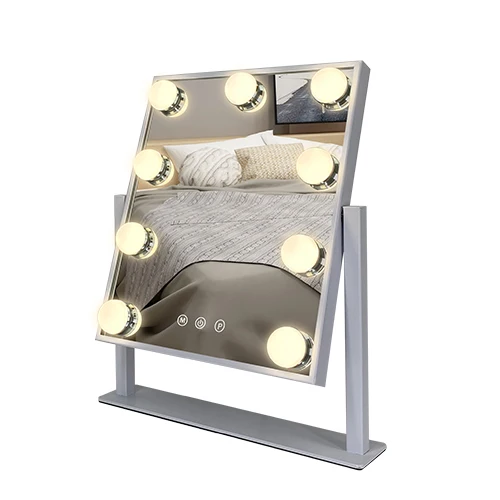 Высококачественное голливудское косметическое зеркало с подсветкой и светодиодными лампочками с сенсорным управлением