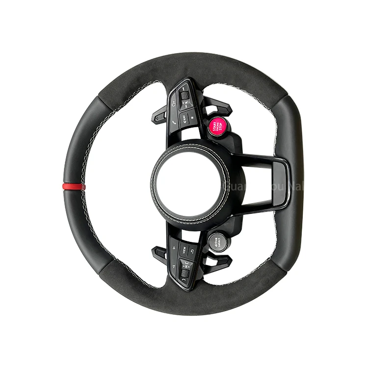 Leather Steering Wheel Upgrade Fit For Audi Rs Rs3 Rs7 A3 A4 A5 A7 Q7 Tt Tts R8 Steering Wheel Carbon Fiber