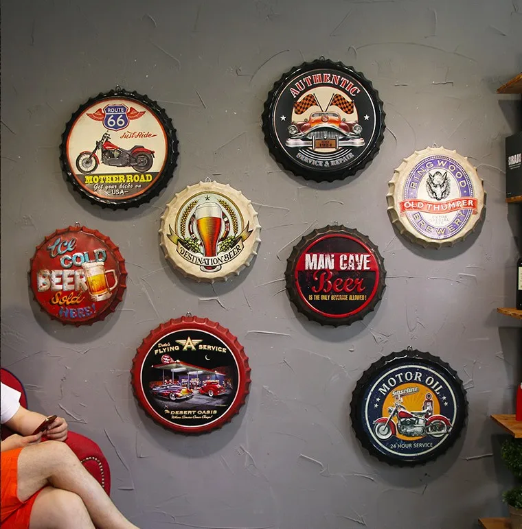 Customized Metal Tinplate Bottle Caps /Beer Bottle Caps for Wall Decoration