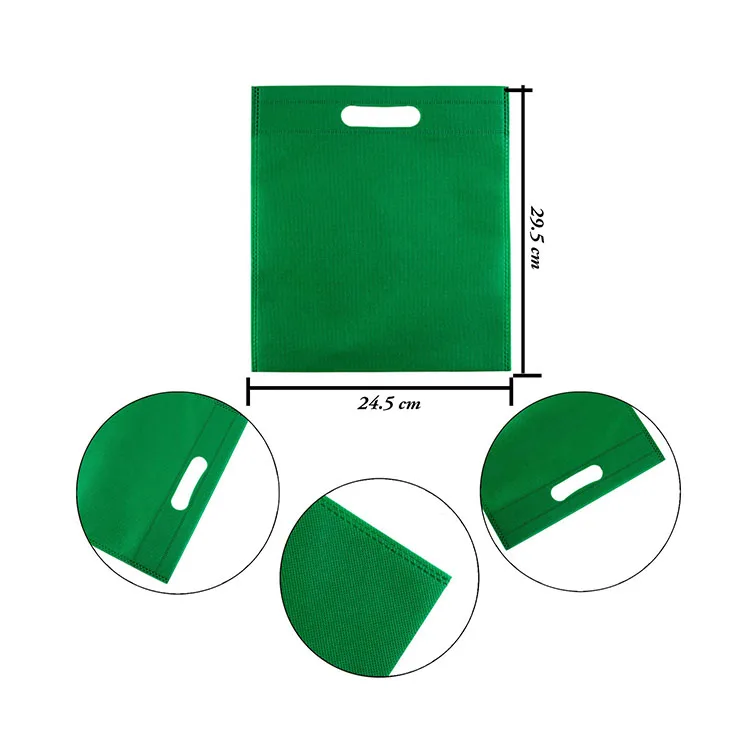 Custom color promotional groceries shopping non woven d-cut bag