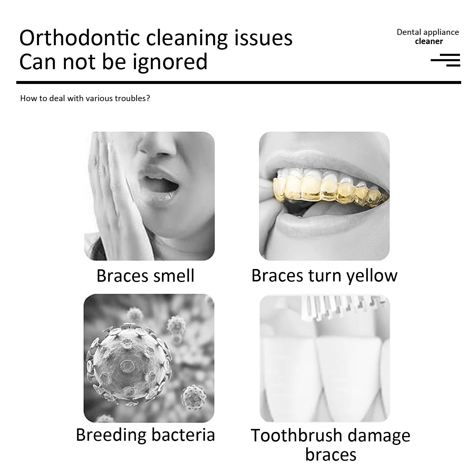 Smilefind 40ml Kills 99.9% Of Bacteria Foam Toothpaste Aligners Cleaner+Whitening For Teeth Veneers Retainers Cleaning