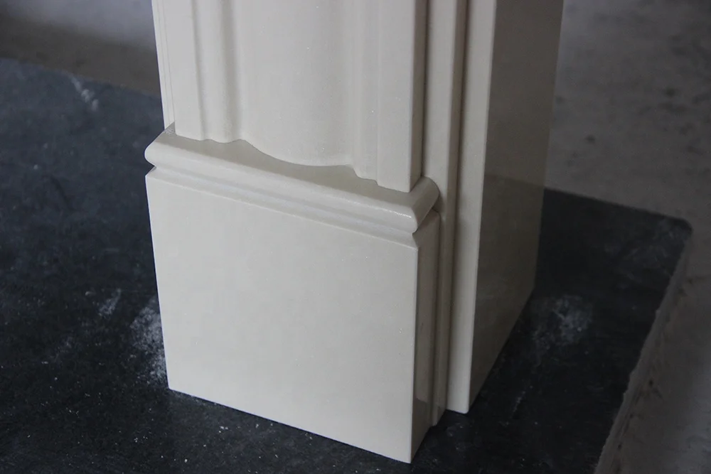Top Quality Irish Dublin Corbel in Crema Fiore Alpine White Micro Man Made Marble Stone Fireplace Surround