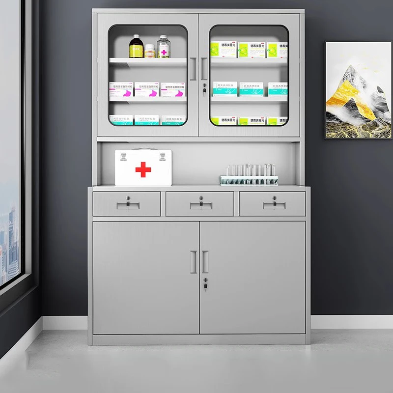 Stainless Steel Medical Instrument and Medicine Cabinet Metal Storage Cabinet
