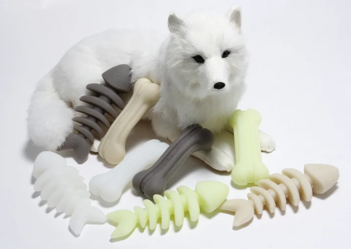 Silicone Shark Fin Bone Glow-in-the-Dark Bite Resistant Dog Toys Pet