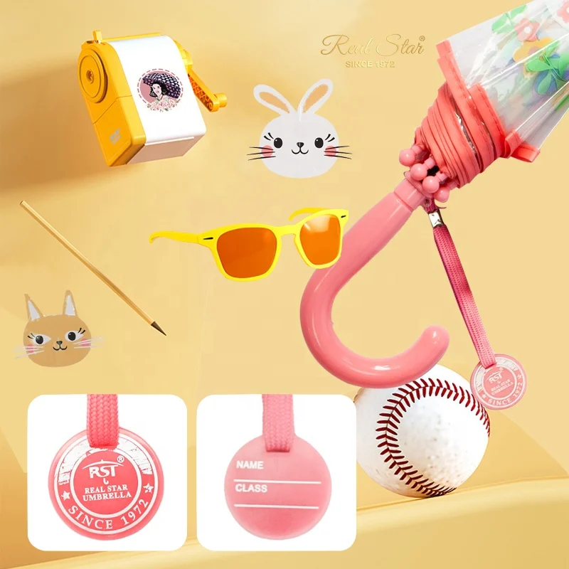 RST Lovely cat and rabbit floral child baby dome clear kids Umbrella