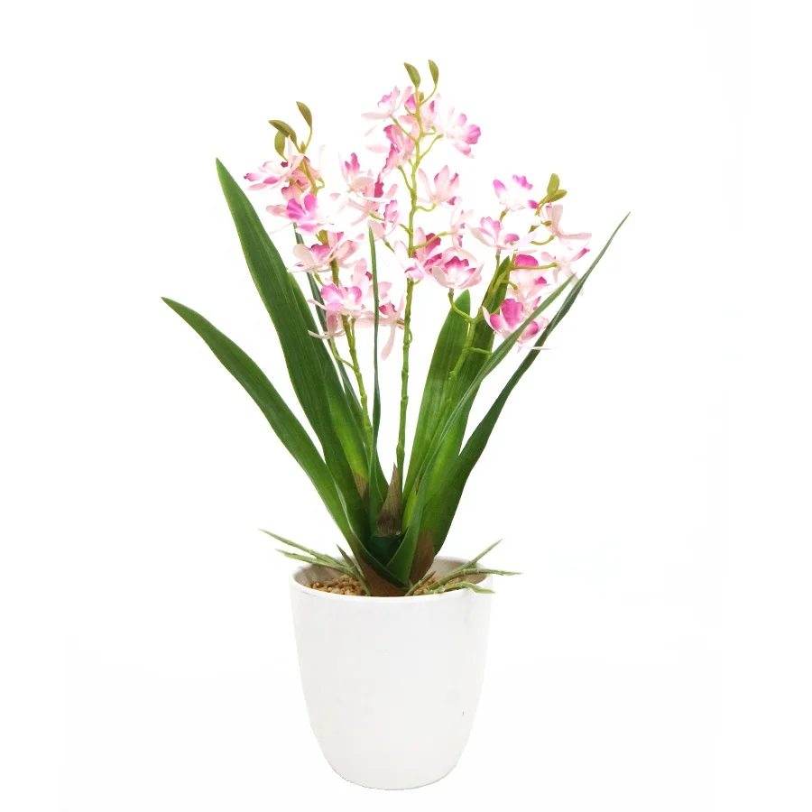 High quality 45cm high simulation orchid flowers plant with pot