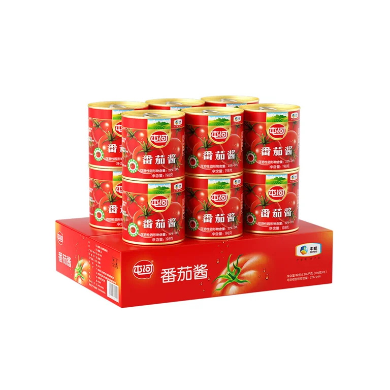 Factory Price 28-30% Brix Canned Tomato Paste 70g 210g 400g 800g 2200g 4500g Easy Open with Customized