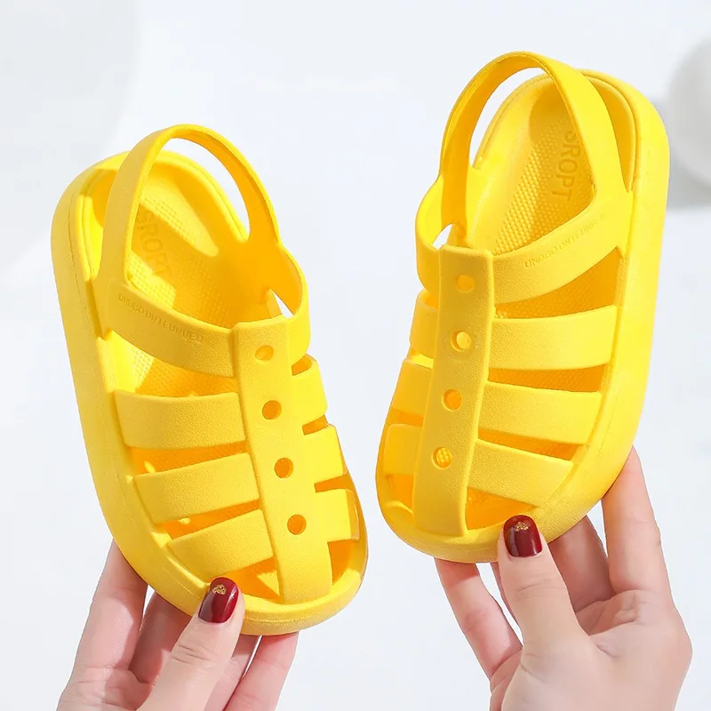 Summer Children Kids Sandals Toddler Girls Soft Casual Shoes Kid Candy PVC Beach Shoes Children Roman White Black sandalias