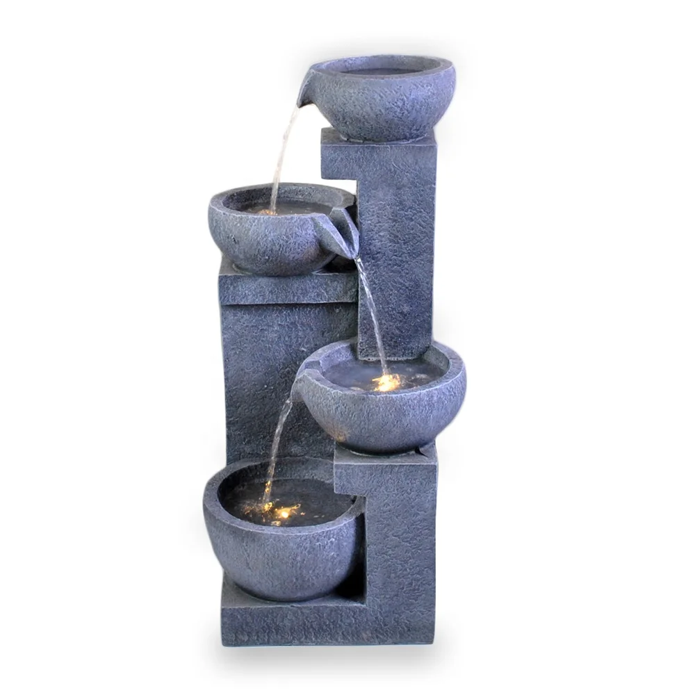 tiers polyresin waterfall fountain decorations garden