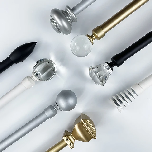 Customized Luxury Window Accessories Modern Curtain Rod And Bracket Set For Home Decorative