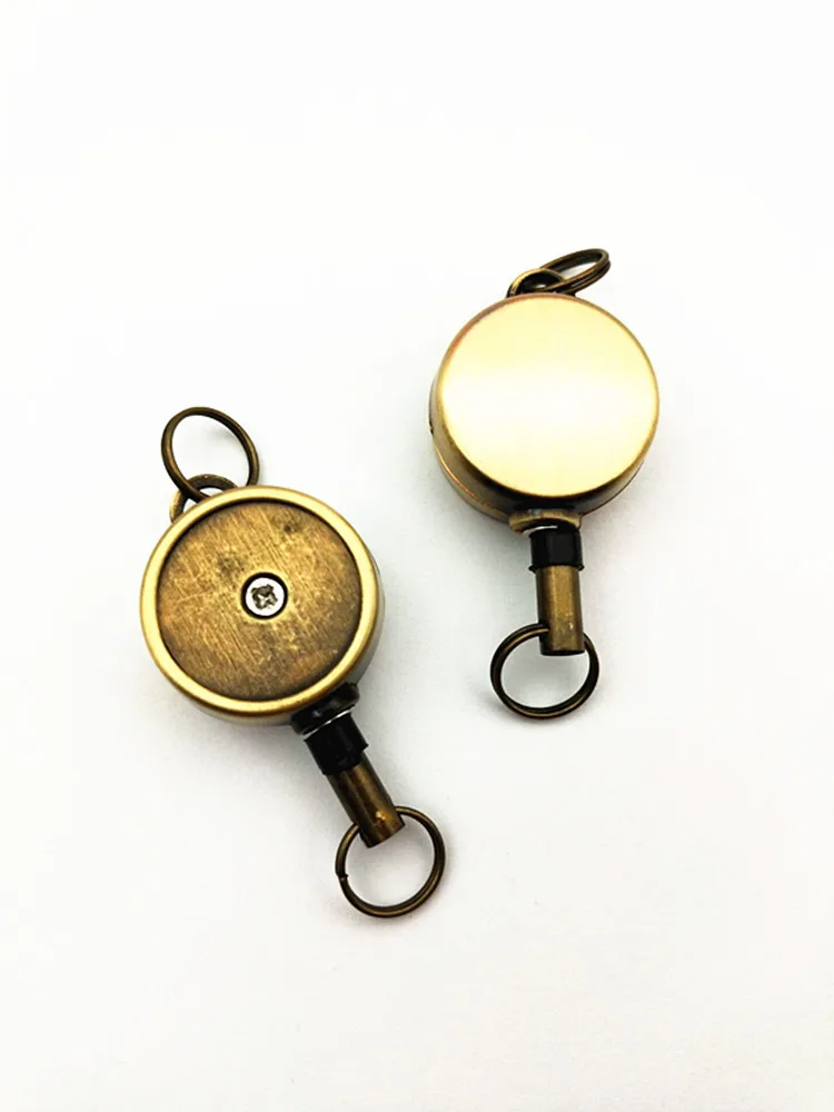 BR-19-Z Wholesale Metal Custom Order Logo Printed Cheap Nurse Retractable Pull Reel Badge Reel  Keychain Id Card Holder