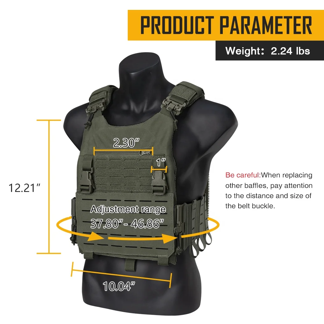 IDOGEAR Combat Training 500D Nylon Quick Release Molle Modular Hunting Vest Paintball Plate Carrier Tactical Vest