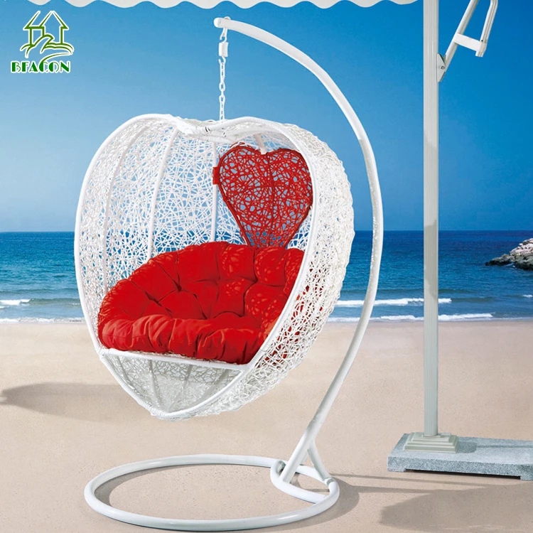 Porch swing chair chaise lounge patio egg shape rattan hanging garden furniture