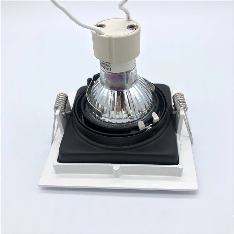 Deep hole Halogen Gu10 mr16 Adjustable Square Recessed Ceiling gu10 Downlight fixture
