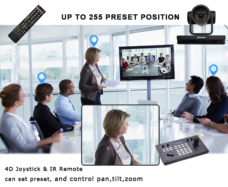 WODWIN High Quality 20X 30X Optical Zoom Lens Joystick Controller Live Streaming HD SDI PTZ Camera Video System Group