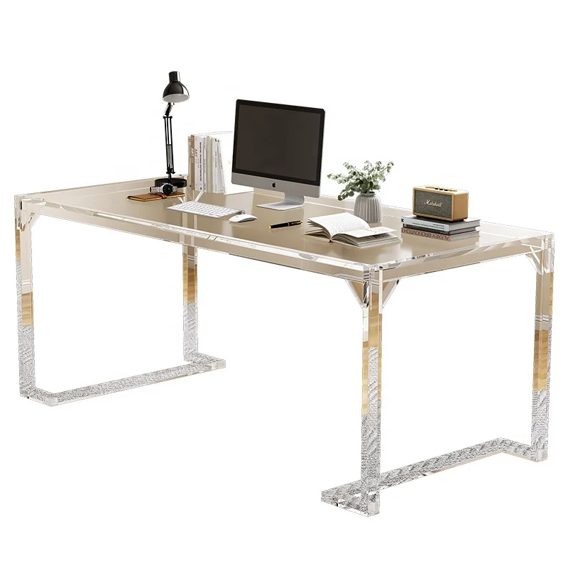 Contemporary Clear Acrylic Writing Desk Computer Desk Table Student Study Table