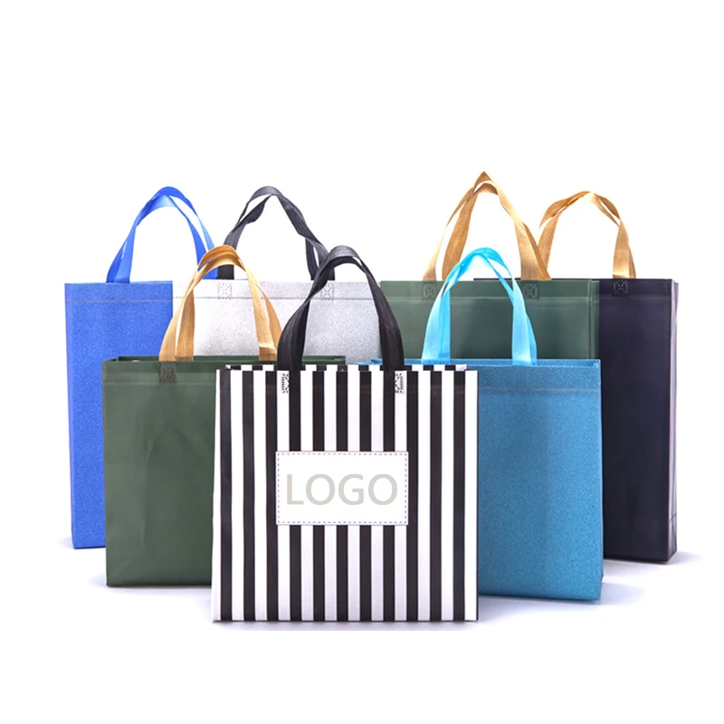 Private Label Non Woven Tote Bag Wholesale Portable Shopping Bags Reusable Eco Friendly Drawstring Non-woven Custom Logo Ecobags