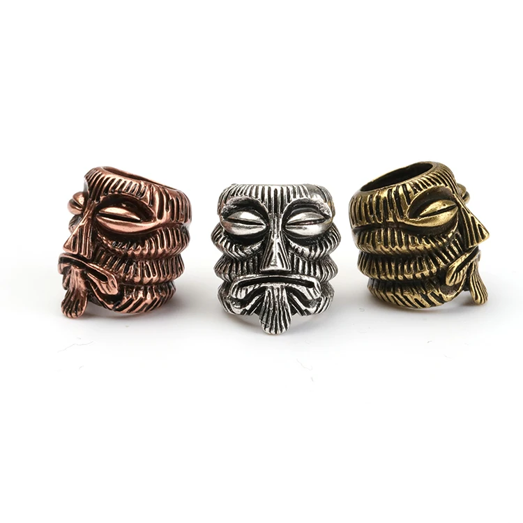 Brass Skull Paracord Beads Antique StyleParacord Accessories EDC Survival Bracelet Making