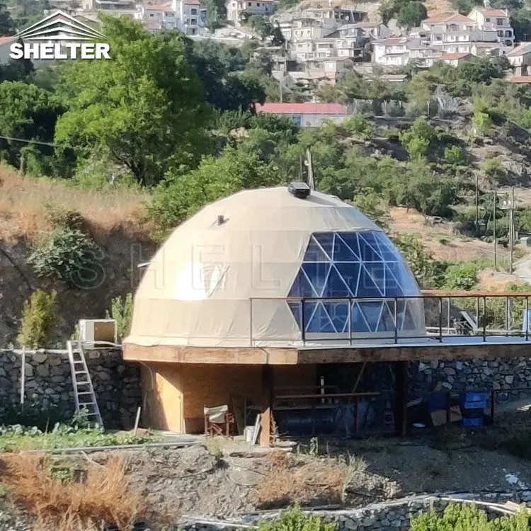 Luxury Resort Hotel Dome House 6m 7m 8m Geodesic Dome Tent Glamping Tent With Bathroom
