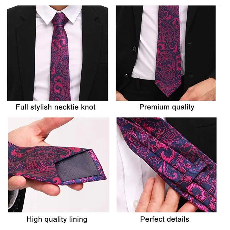 
Perfect Nostalgic Retro Style High Quality Jacquard Business 100% Pure Silk Neck Ties 