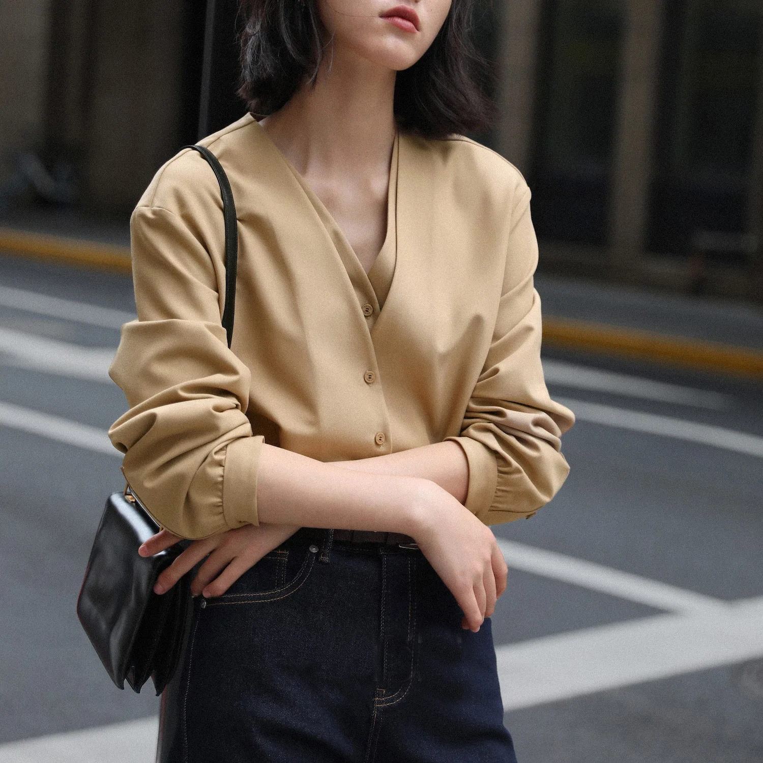 customized 2023  Womens Button Down Shirts Classic Long Sleeve  Office Work Blouses Tops with Pocket