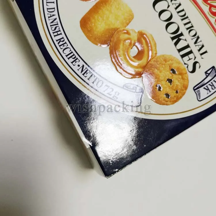 Butter cookies baked biscuits bread tall embossing design logo food paperboard packaging carton paper box
