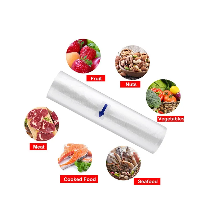 Embossed Heat Seal Food Saver Vacuum Sealer Bag Roll For Meat Storing