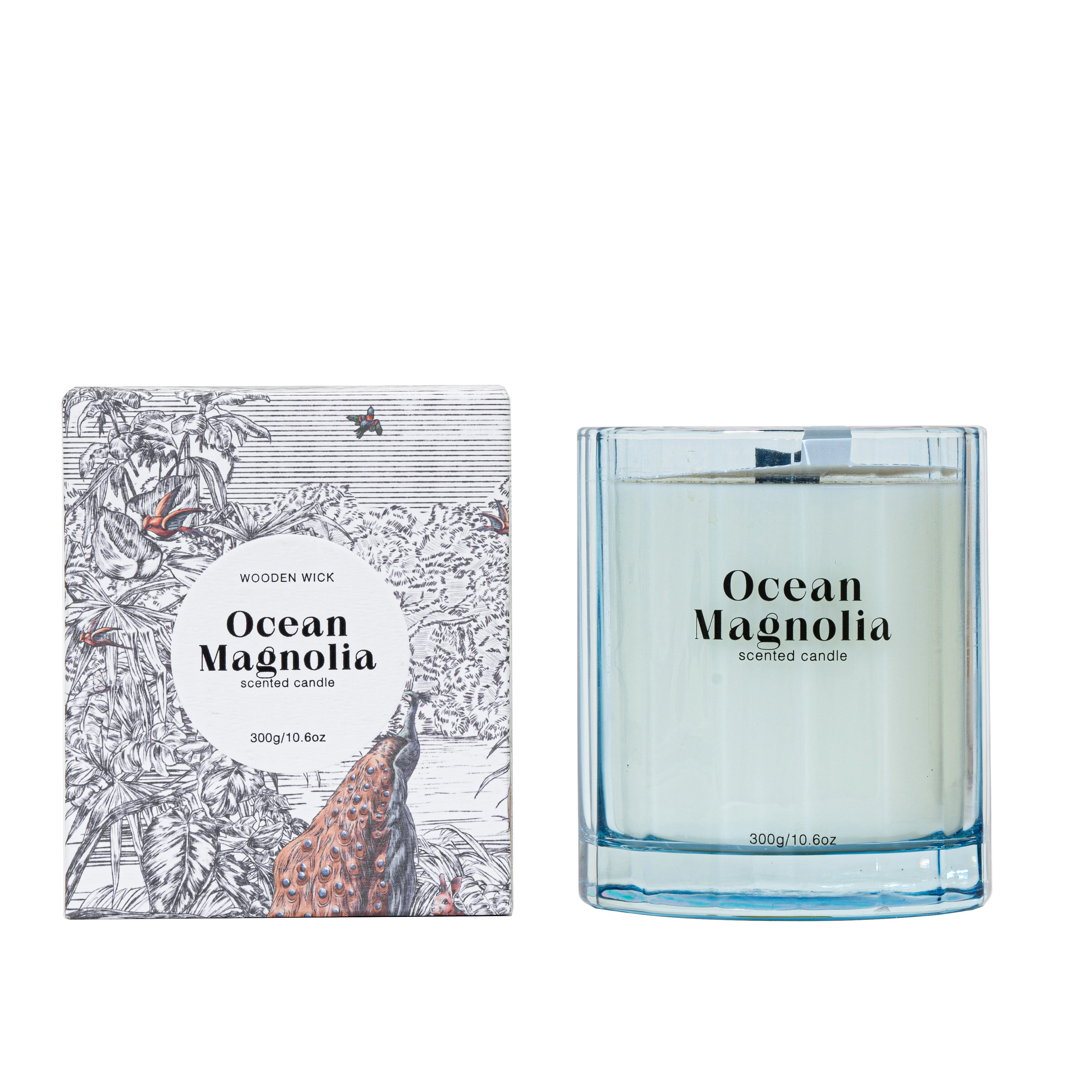 Luxury Customized Private Label Soy Wax Wooden Wick Scented Glass Candles with Natural Essential Fragrance Oil