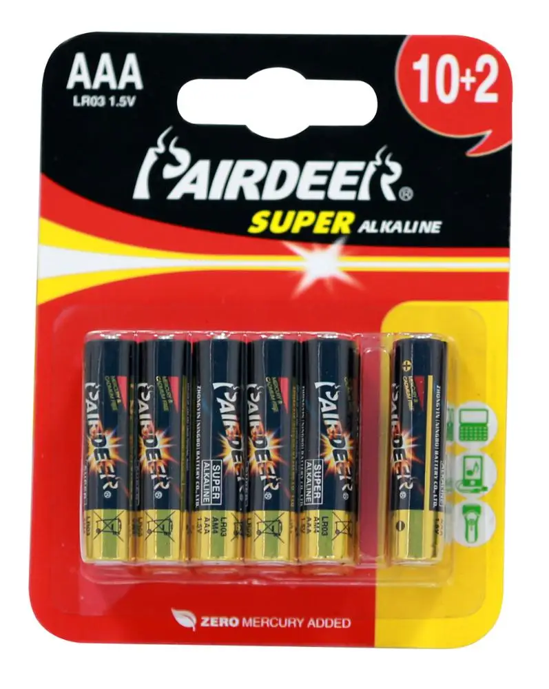
Alkaline Battery AAA LR03 Lead Free 1.5v super alkaline battery 