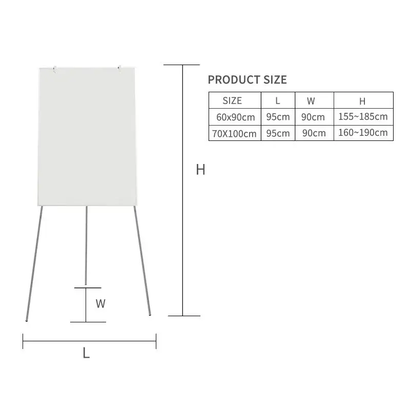 aluminum luxury magnetic Tripod flipchart stand