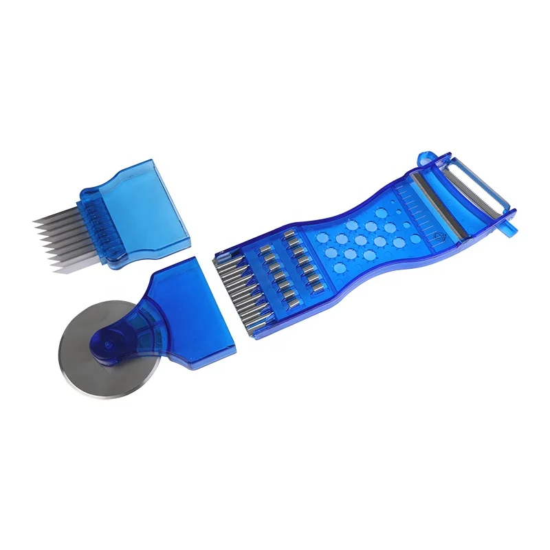 Multi-function Plastic Kitchen Food Shredder All in one Fruit Vegetable Potato Apple Peeler Pizza Cutter Tools