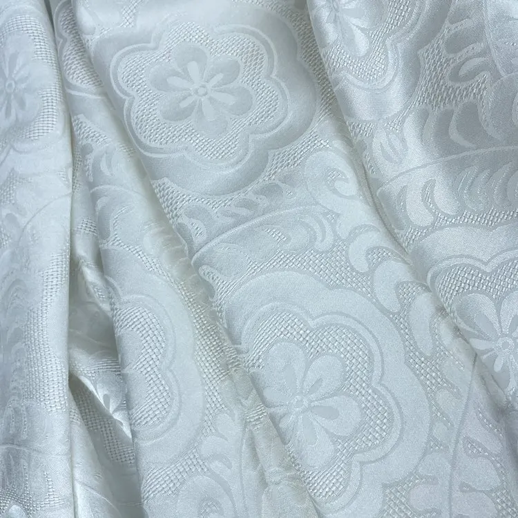Mulberry silk satin jacquard garment fabric 20mm  Silk Cotton Jacquard Fabric silk Mixed Brocade  Jacquard Fabric