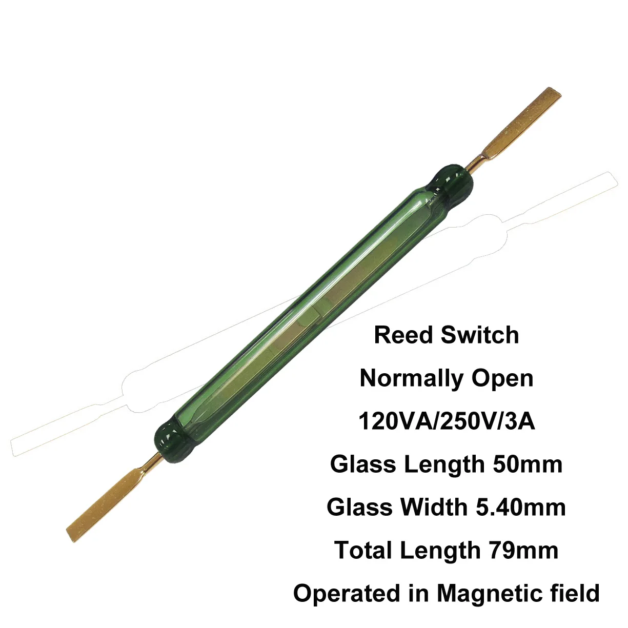 220 В, мощный обычный открытый зеленый стеклянный язычковый переключатель, заказ