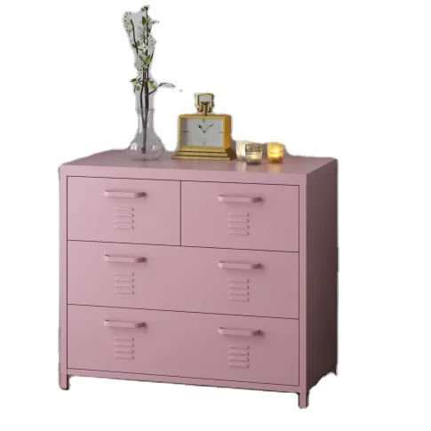 Bedroom 4 drawer steel wardrobe in european style metal cabinets new design