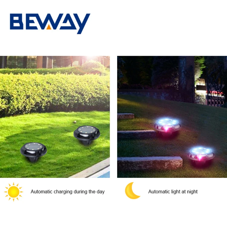 Waterproof Led Landscape Lighting Pc Lawn Lamp Disk Garden Solar Ground Lights Outdoor