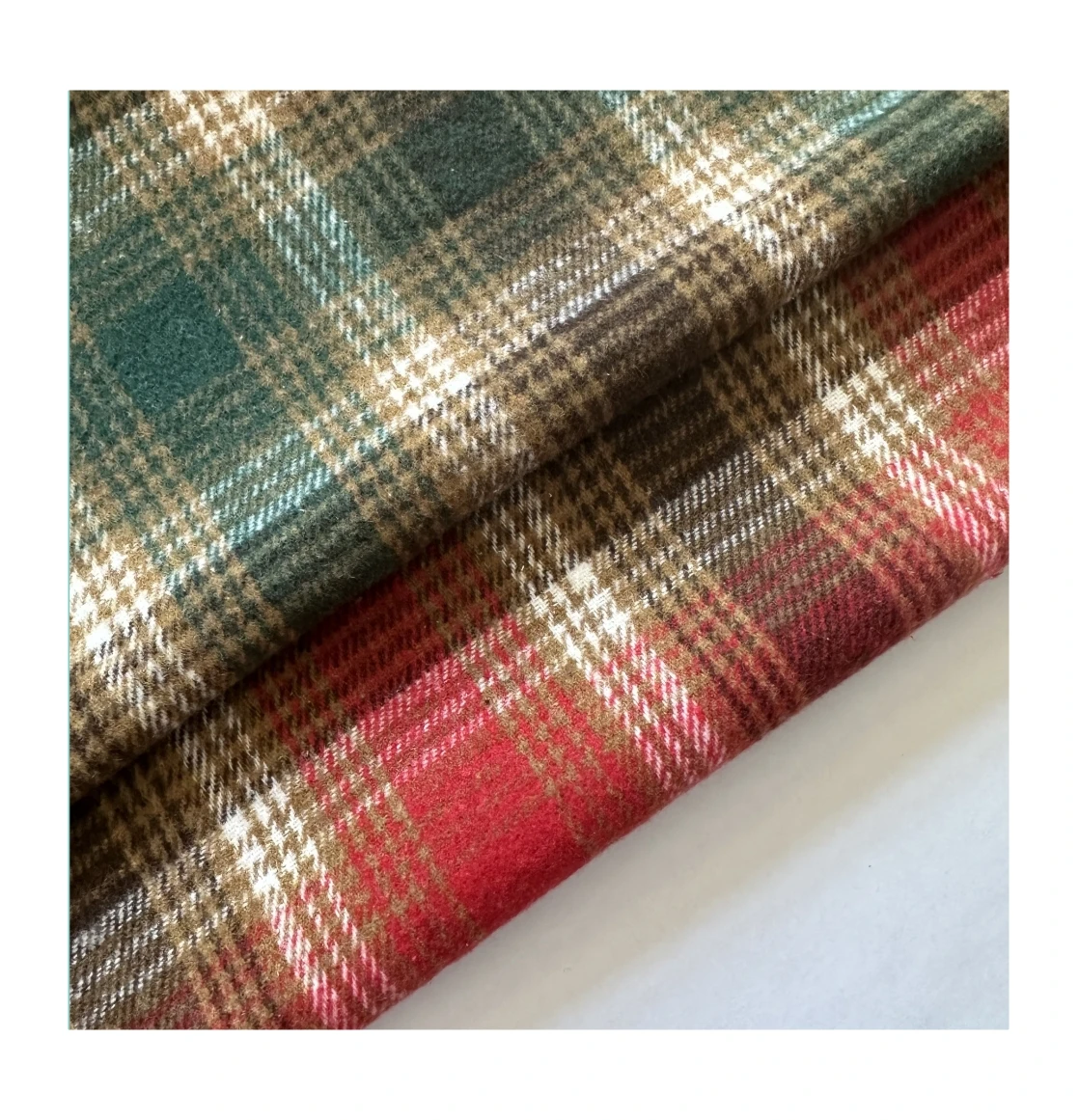 7s 250-280gsm heavy weight woven brushed tartan plaid yarn dyed flannel fabric for winter garment