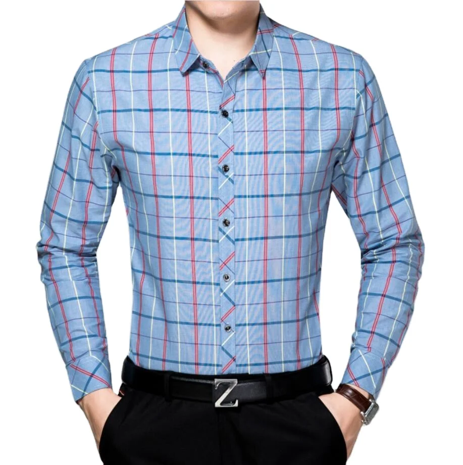 High Grade Classic Pure Cotton Long Sleeve Plaids Shirt For Men