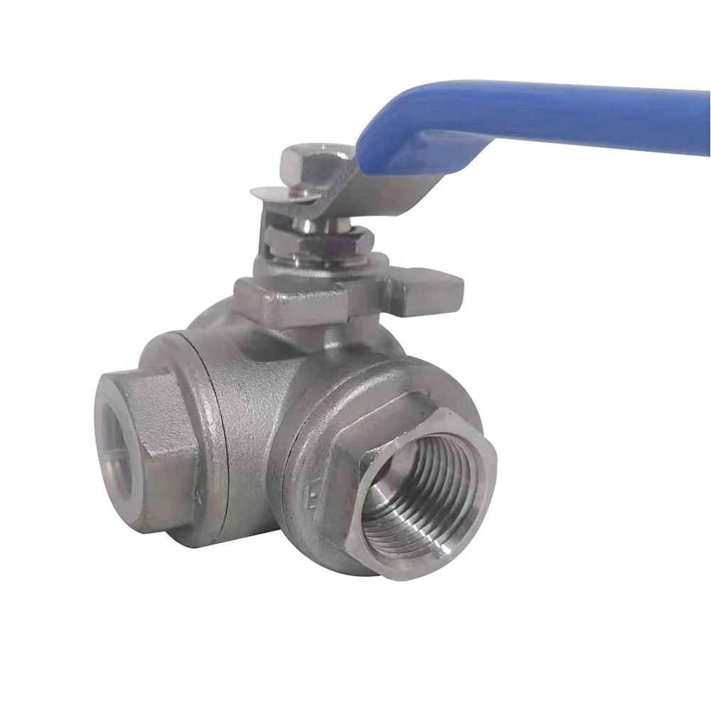Industrial Grade Threaded SS316 G1/2' Female BSPP 3-way Ball Valves L Type