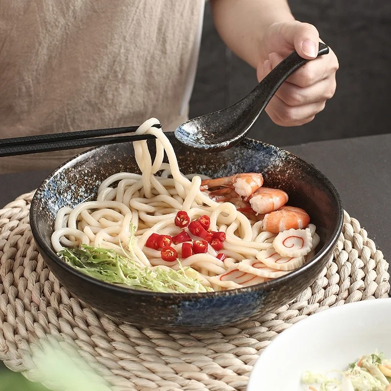 Tivray Slade Dessert Soup Noodles Bowl Stoneware Dinner Hand Made Glazed Porcelain Pottery Ceramic Home Restaurant Party