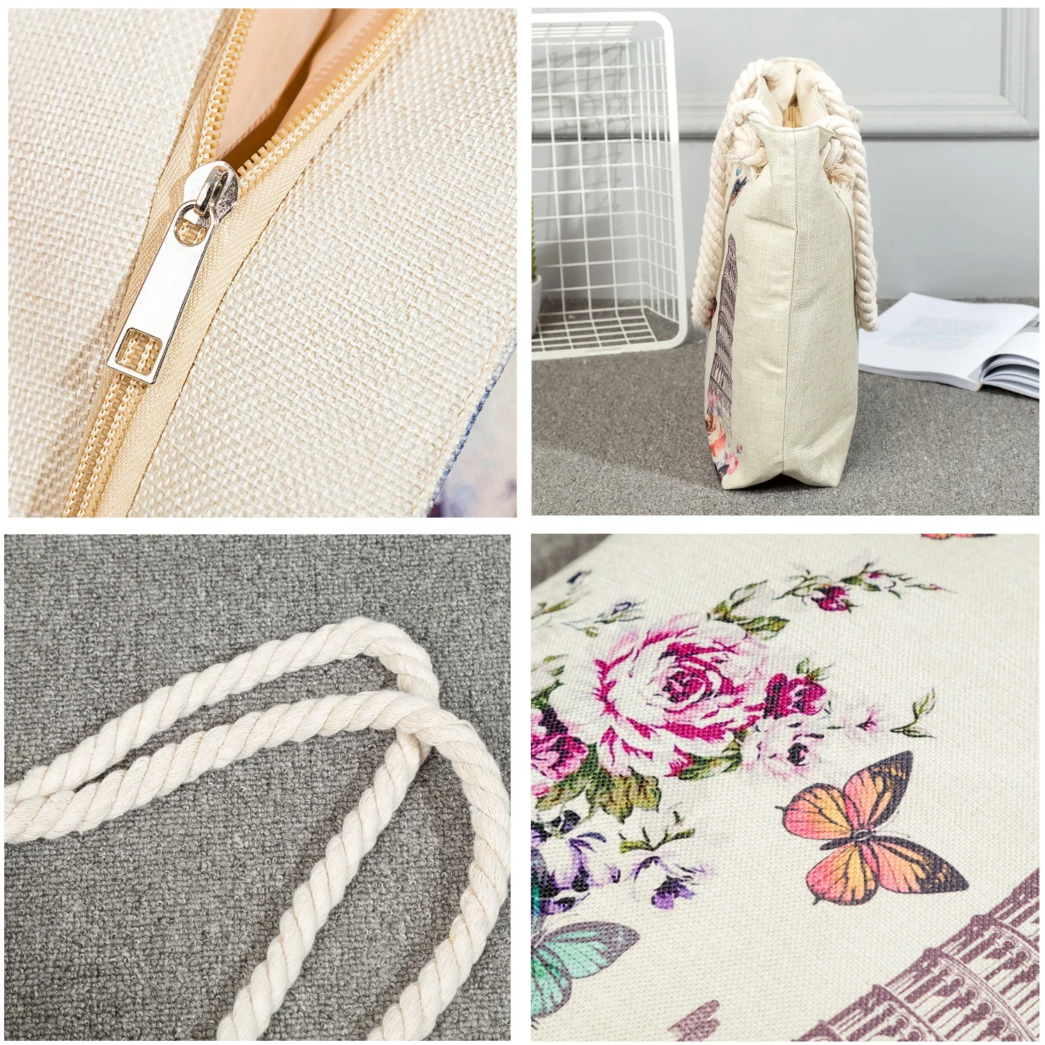 2024 fashion african black women art printed canvas shoulder handbag tote bags with zipper inner pocket