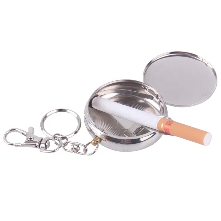Fashion Watch Shaped Stainless Steel  Mini Pocket Ashtray with Cigarette Snuffer