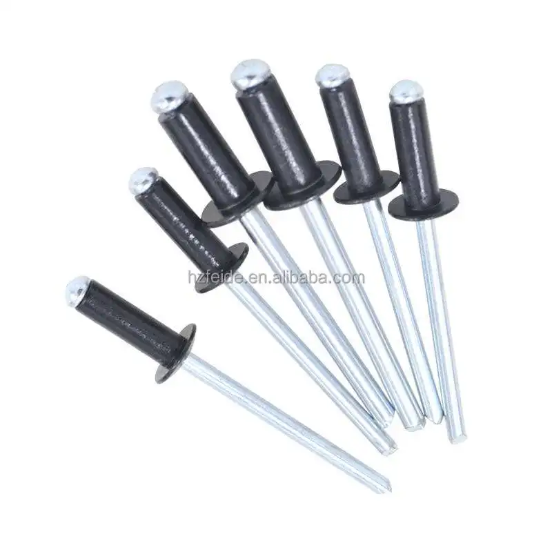 Wholesale Black Painted Round Head Aluminum Steel Open Type Blind Split Pneumatic Rivet