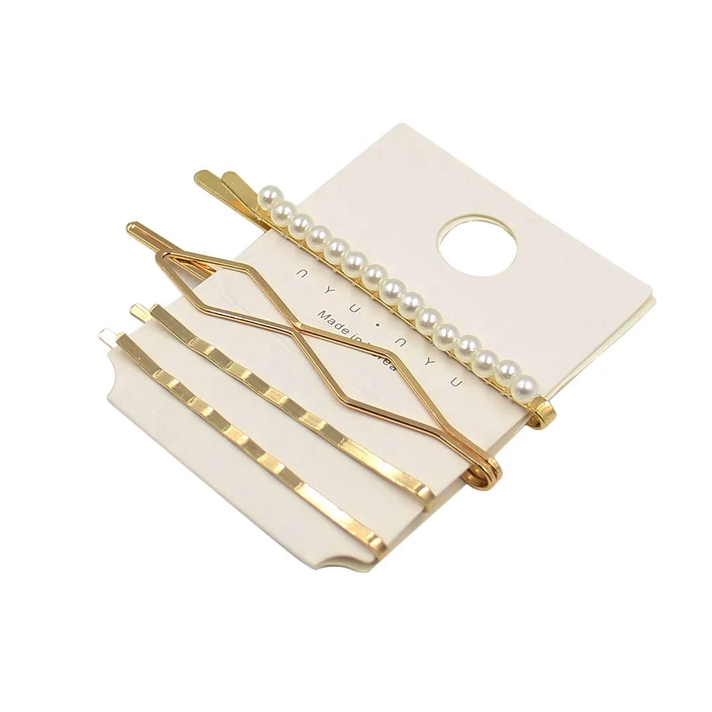Pearl hairpin gold and silver hair accessories clip unique pearl hair barrettes