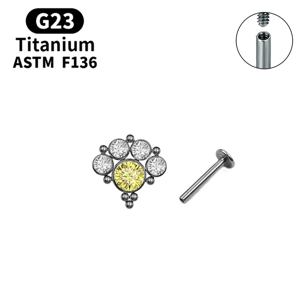 Серьги-гвоздики из титана ASTM F136 G23 для пирсинга украшения губ хряща завитка ушной раковины