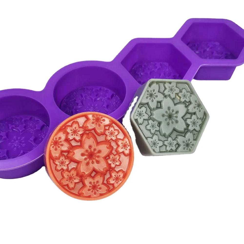 New Arrival DIY Handmade Silicone Molds for Soap Making  Bath Bomb Molds  Flower  Patterns Silicone Soap Mold