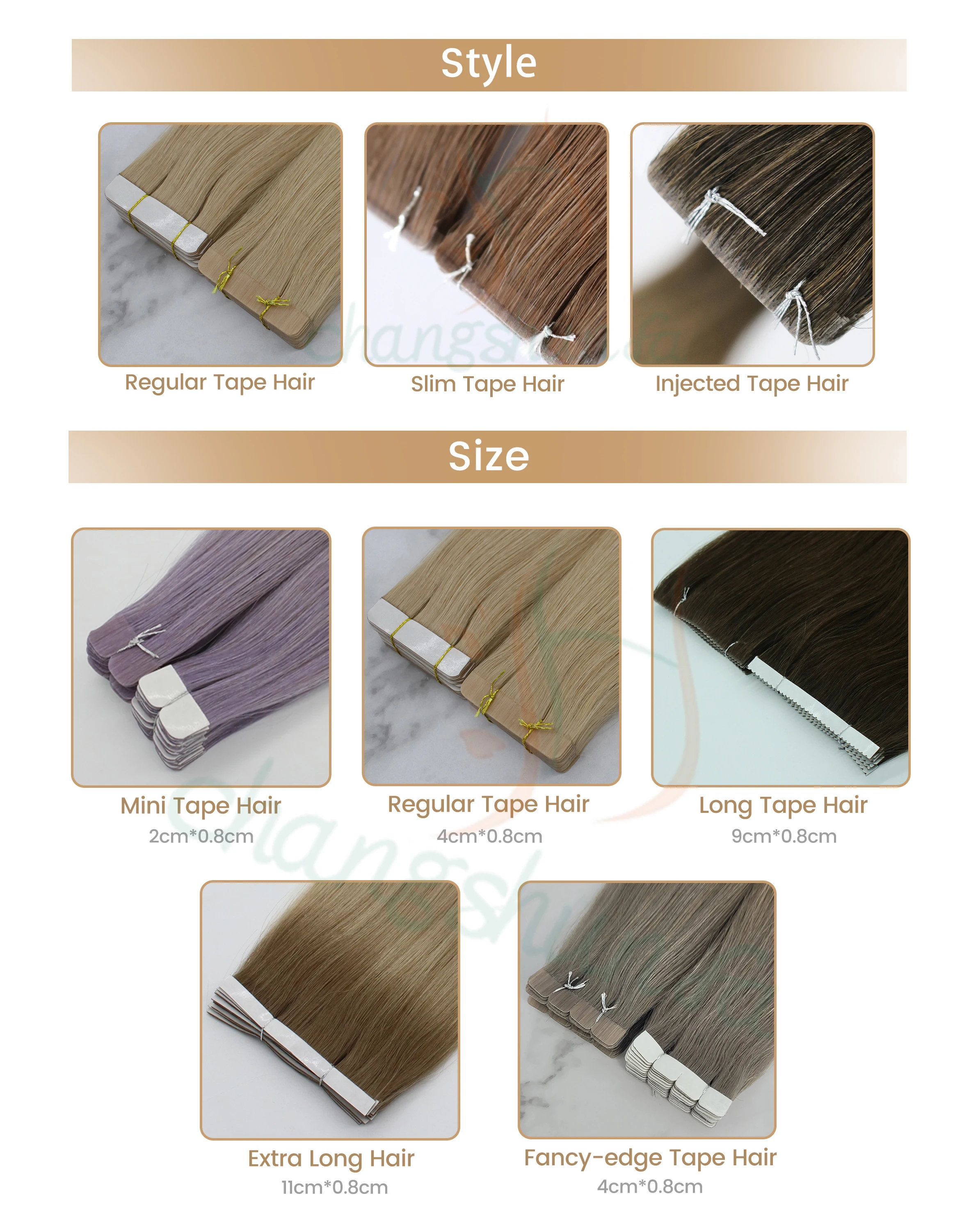 Changshunfa Real Tape In Russian Human Hair Extensions Remy Virgin Slim Invisible Skin Weft 8-30 Inches Hair Extensions