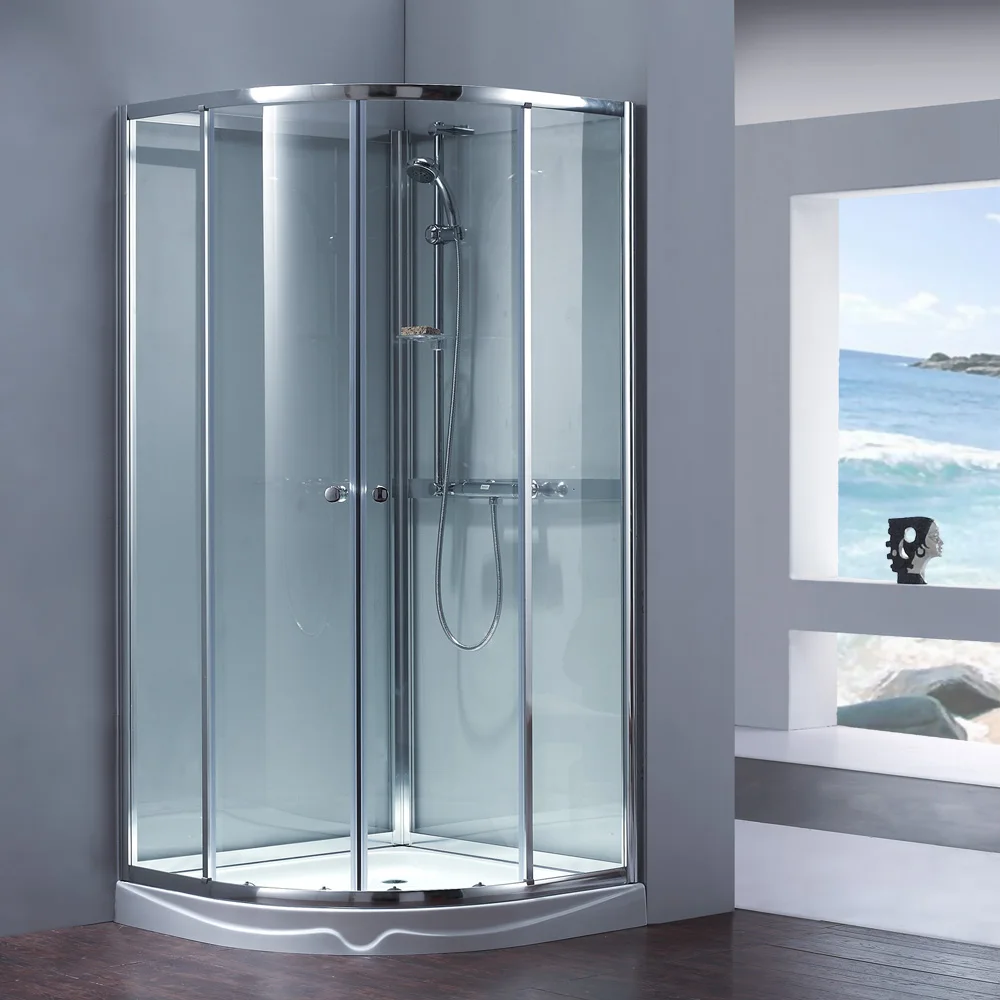 High Quality Plexiglass Retractable Sliding Bathroom Bypass Room Glass Fitting Kit Shower Door